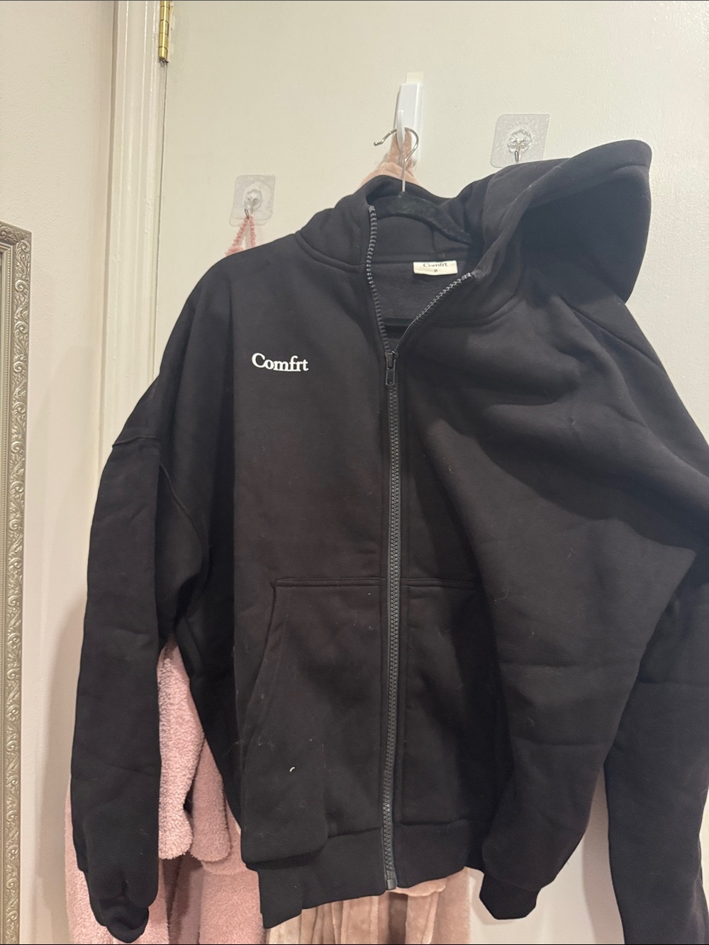 Comfort Black Full-Zip Hoodie for Men/woman